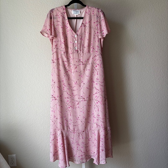 Vintage Always Caroline Pink Floral Maxi Dress - Picture 3 of 5